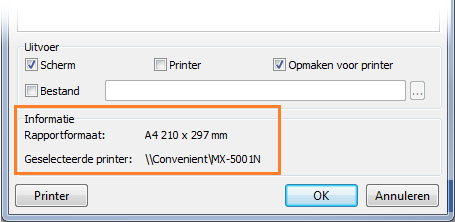 papierformaat printerinstellingen