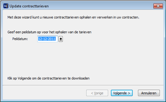 update contracttarieven