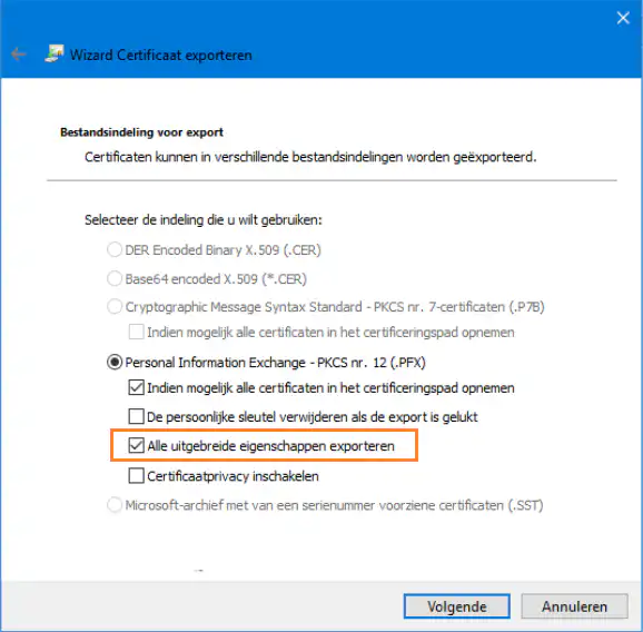 Vecozo certificaat invoegen stap 6