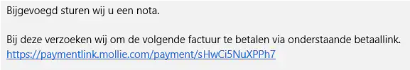Voorbeeld betaallink