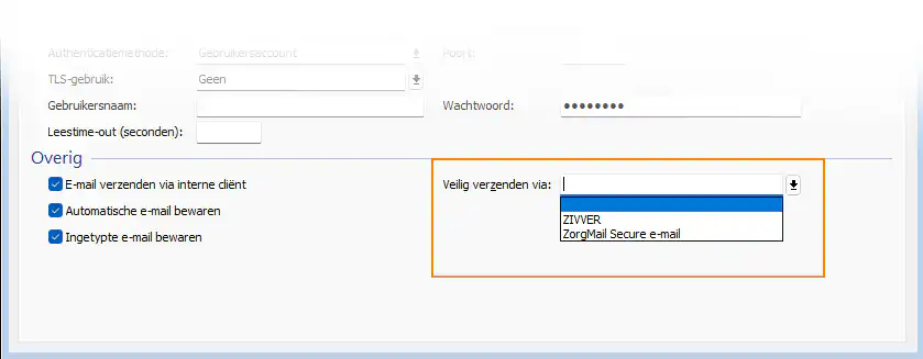 Intramed scherm e-mail veilig verzenden
