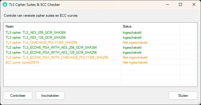 TLS Cipher Suites & ECC Checker