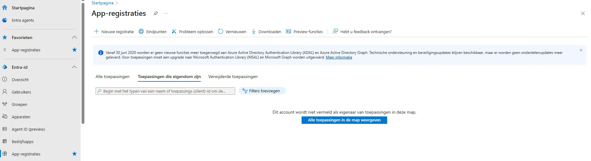 App registratie toevoegen in Microsoft Entra