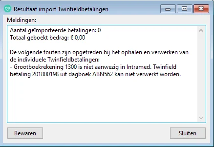 Resultaat importeren 2