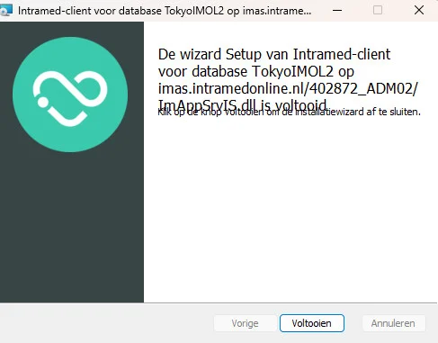 Wizard voor de installatie van Intramed Online voltooien