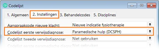 Voorbeeld instellingen manuele therapie