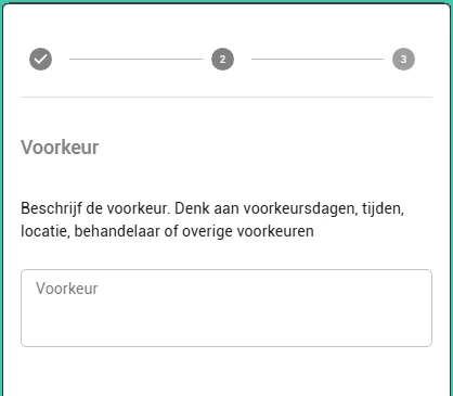 Voorbeeld vrij veld patiëntportaal
