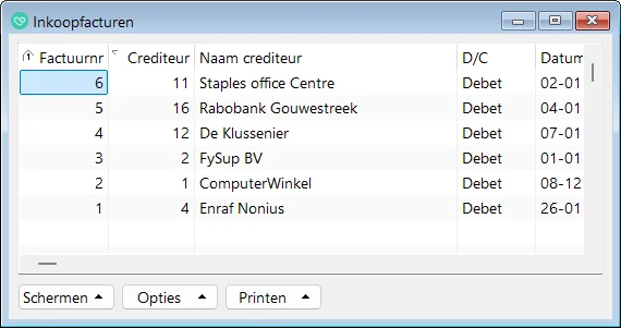 Voorbeeld inkoopfacturen