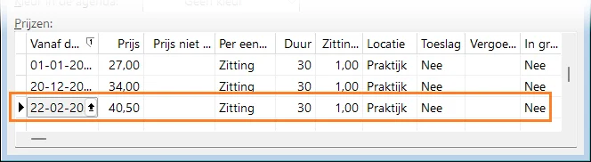 Voorbeeld verrichtingcode