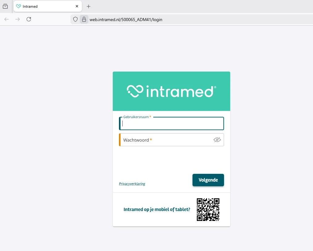 Inloggen Intramed web
