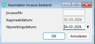 invullen van incasso bestand