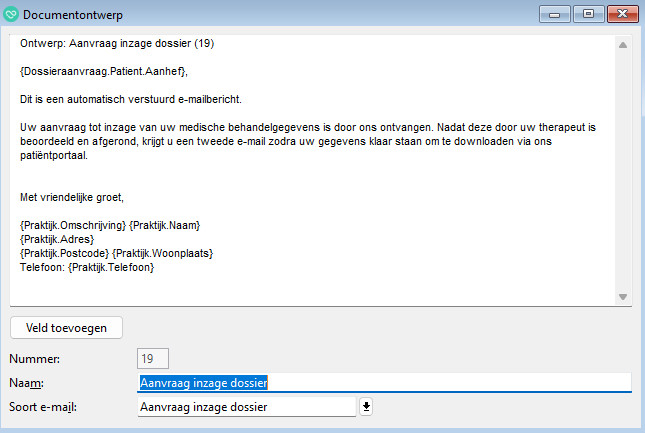 email ontwerp voor aanvraag inzage van dossier