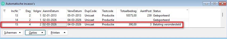 de betaling verondersteld is uitgevoerd