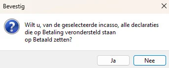 incasso op betaald zetten