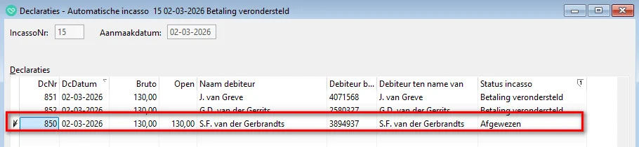 afgewezen incasso opnieuw via incasso aanbieden
