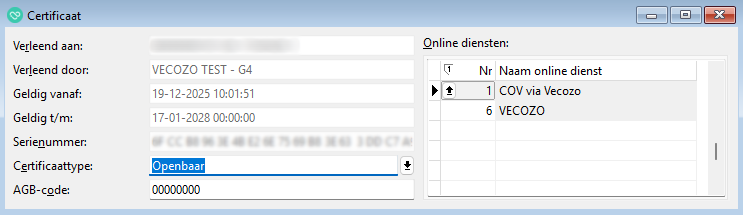 Vecozo certificaat 2
