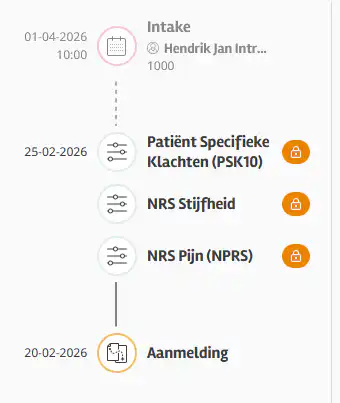 Vragenlijsten bij de intake in intramed web