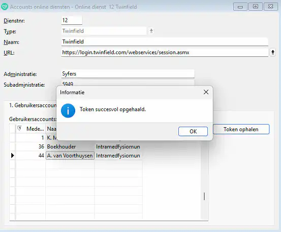melding dat de token al opgehaald is