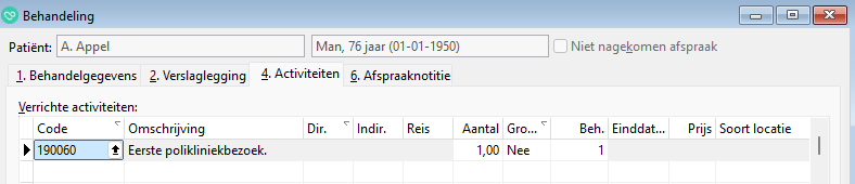 activiteit in de behandeling