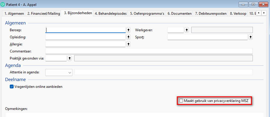bijzonderheden