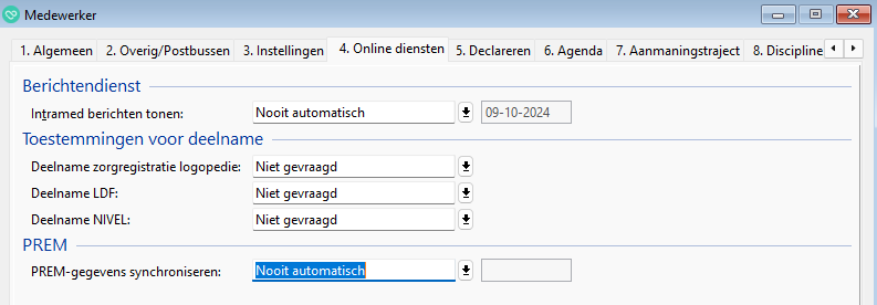 he je de prem kunt instellen bij de medewerkers