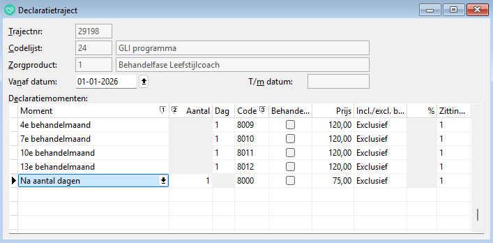 declaratietraject instellen