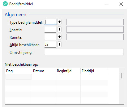 het toevoegen van bedrijfsmiddelen