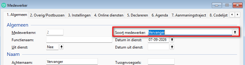 Melding dat de vervanger niet meer teruggezet kan worden