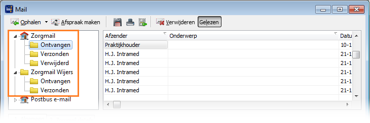 berichten voor zorgmail ophalen