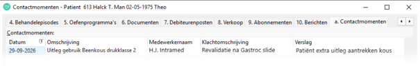een contactmoment bij de patient